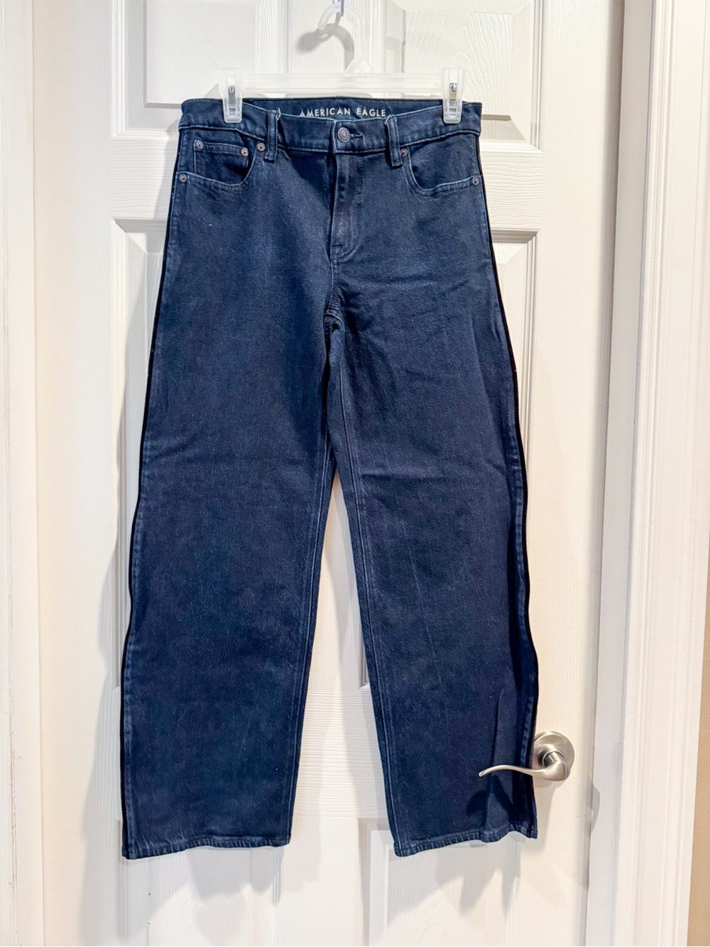 American Eagle Stovepipe Dark Wash Wide Leg Jeans Women's Size 2 Regular